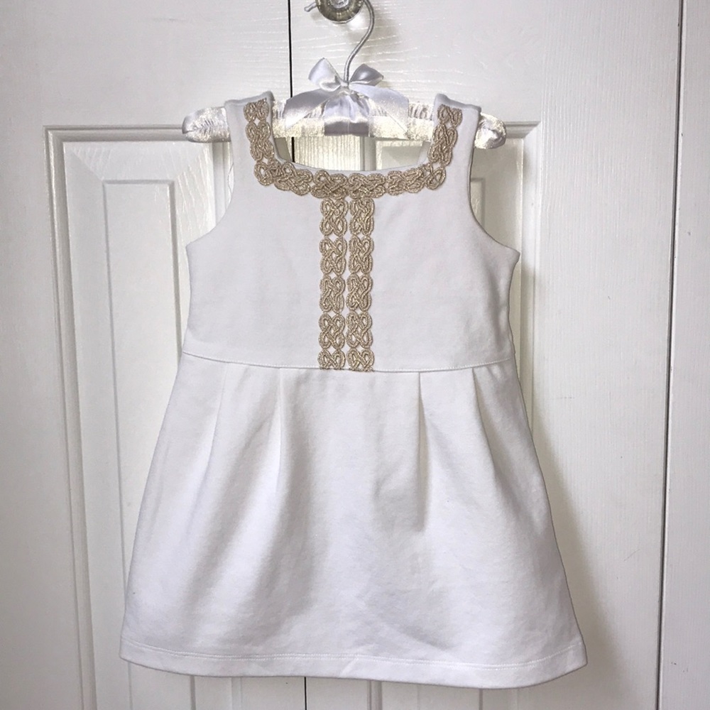 Janie & Jack White & Gold Dress